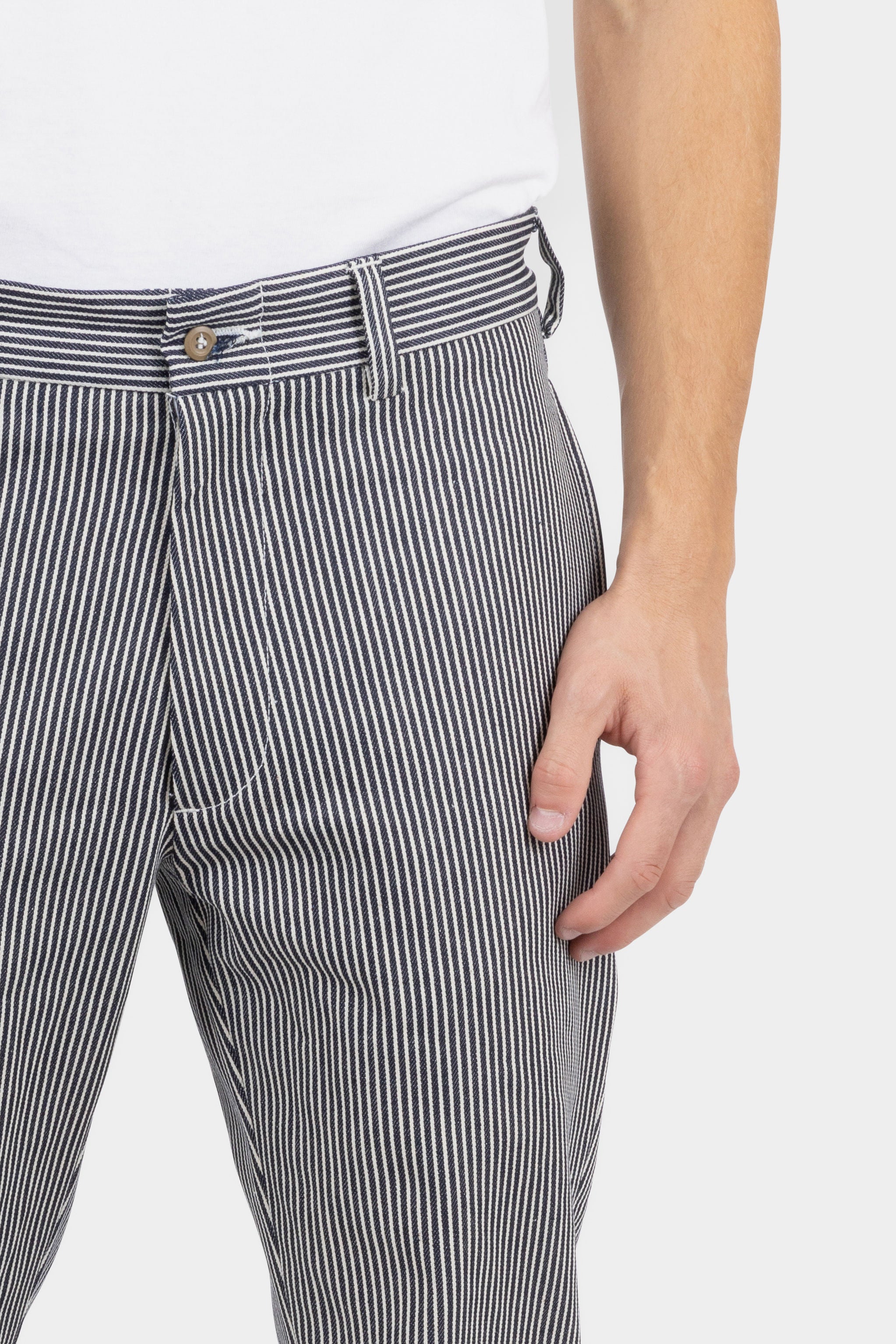 45RPM 生成り hickory stripe pants Hickory Stripe v2 Reverse - 02 Straight | Jack Donnelly